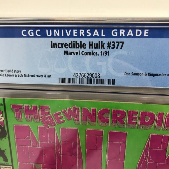 Marvel Comics INCREDIBLE HULK #377 CGC 9.4 NM 1st Professor Smart Hulk Key Issue - Picture 3 of 10